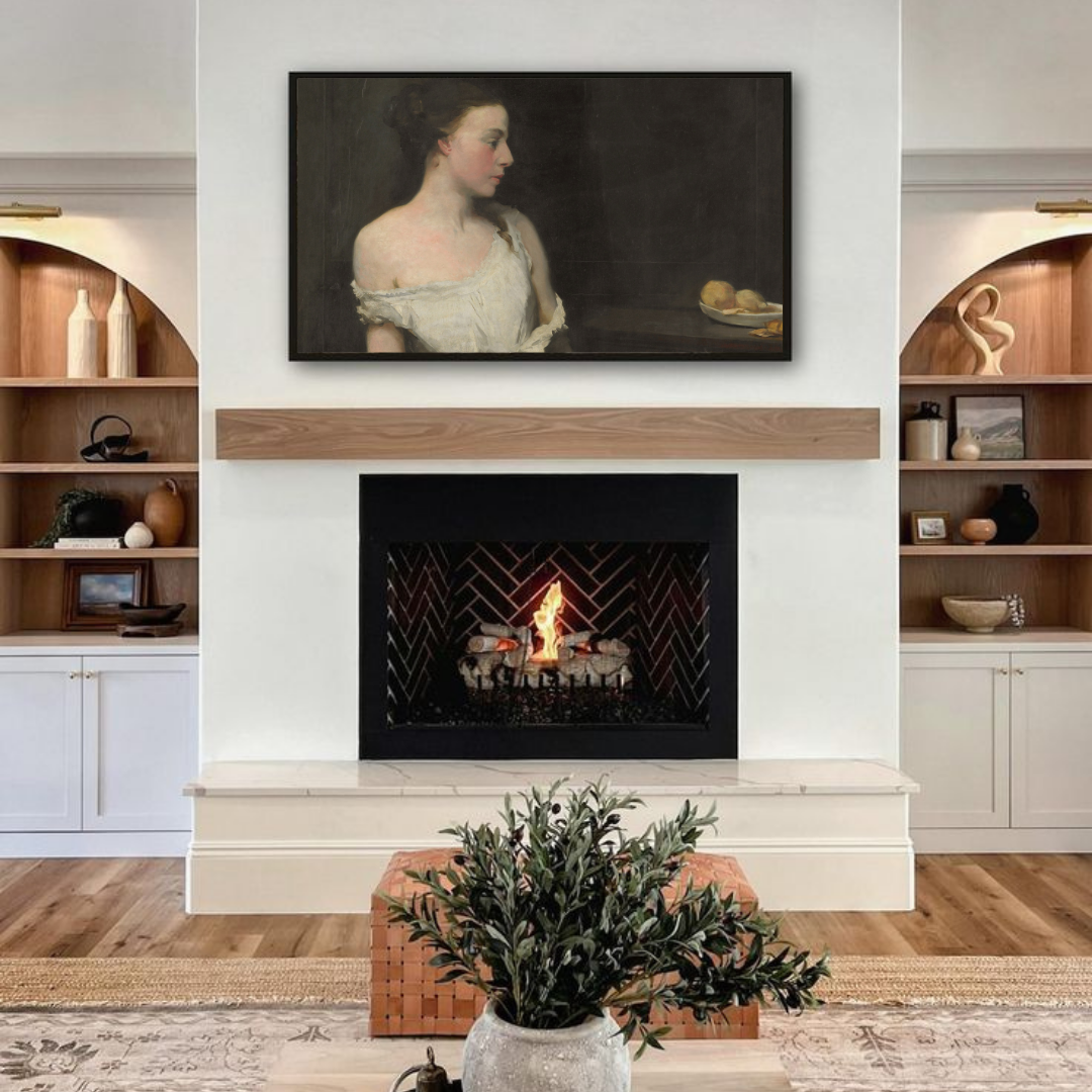Samsung Frame TV Art | Vintage Moody Woman Portrait Painting