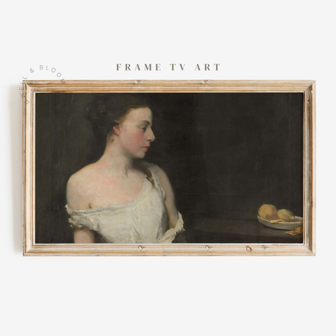 Samsung Frame TV Art | Vintage Moody Woman Portrait Painting