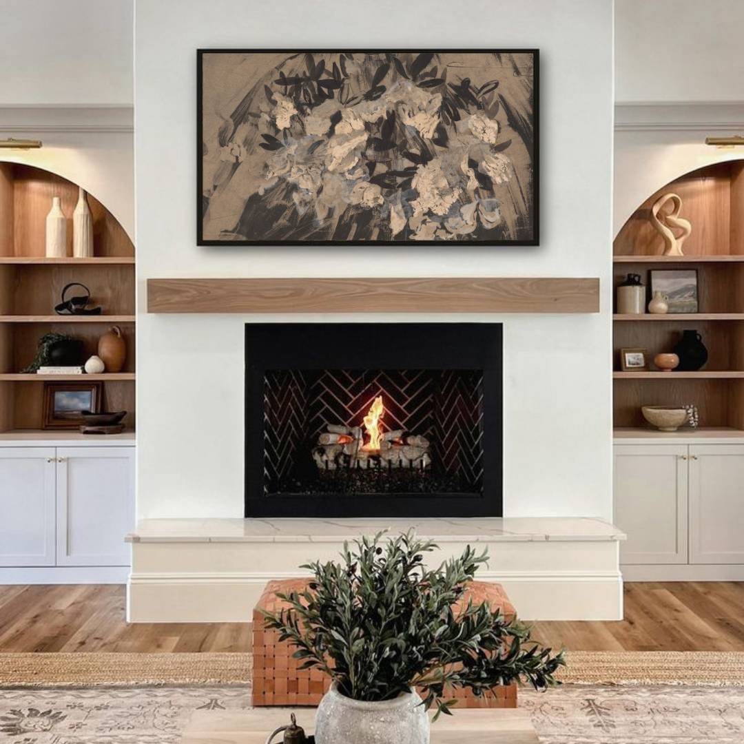 Samsung Frame TV Art | Vintage Abstract Floral Art 