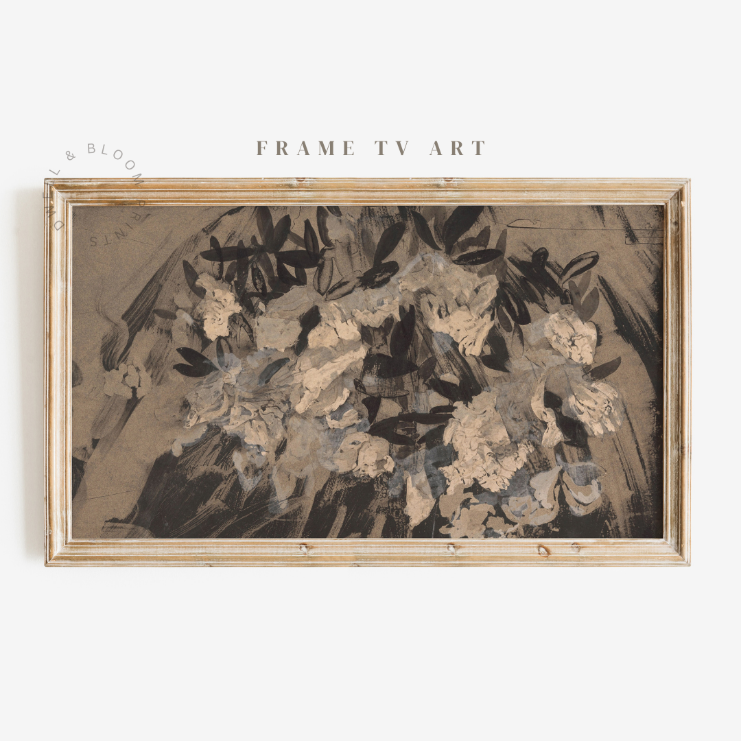 Samsung Frame TV Art | Vintage Abstract Floral Art