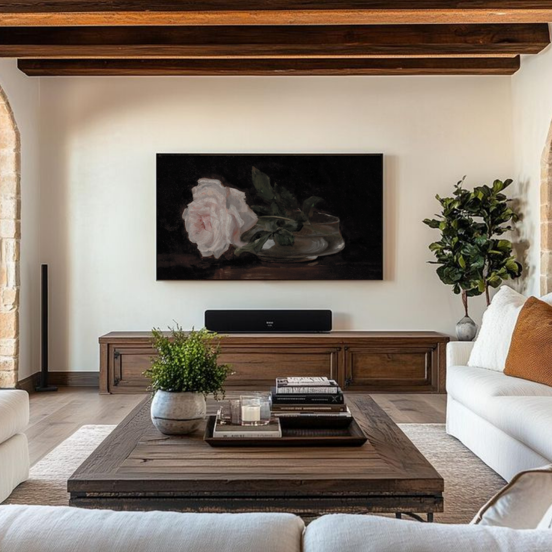 Samsung Frame Art TV | Vintage Floral Painting