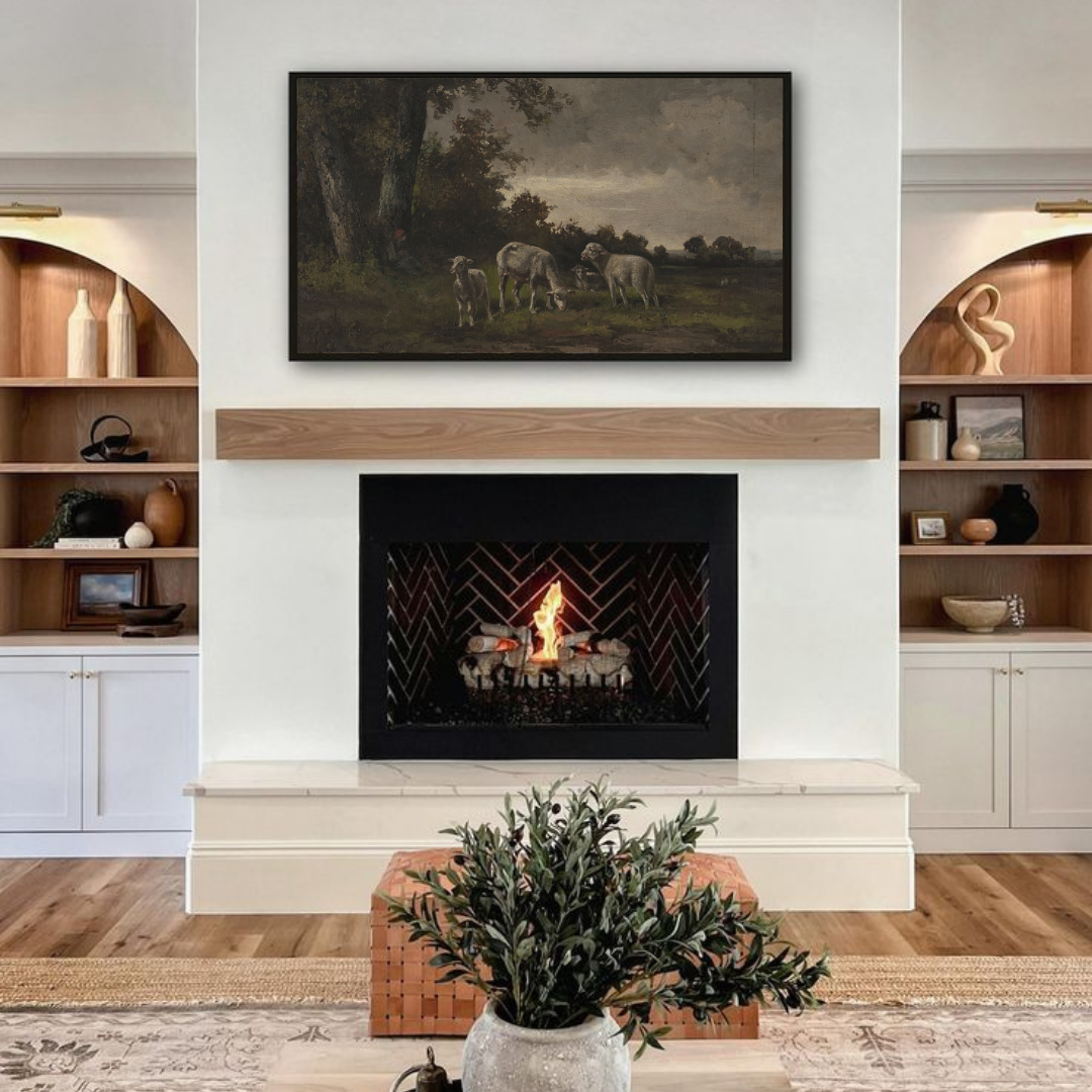 Samsung Frame TV Art | Vintage Farmhouse Landscape Painting
