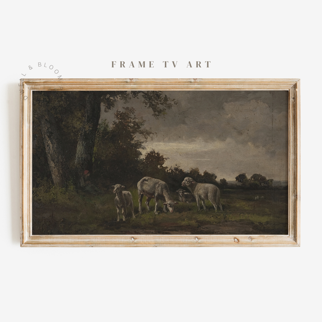 Samsung Frame TV Art | Vintage Farmhouse Landscape Painting