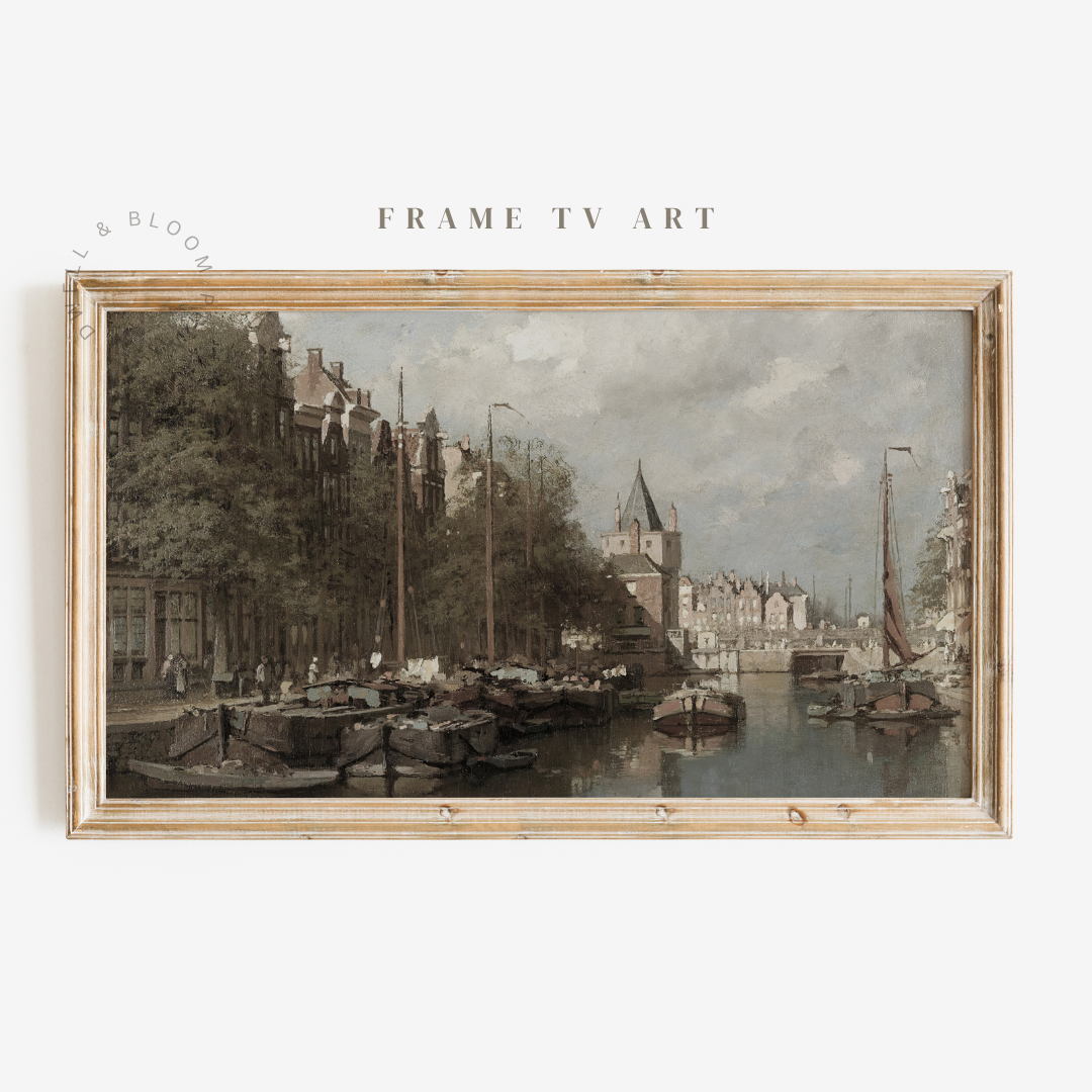 Samsung Frame TV Art | Vintage Cityscape Painting