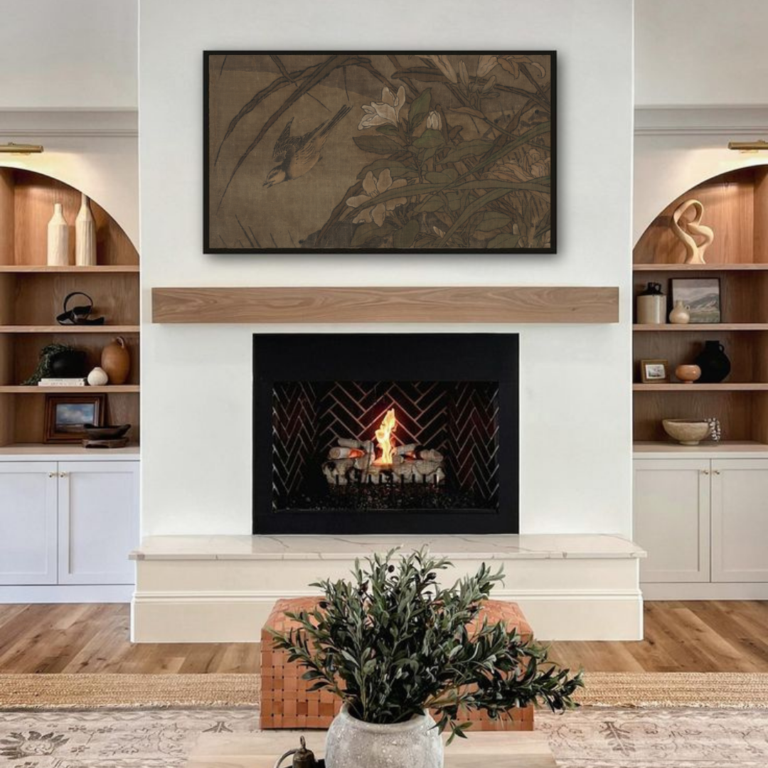 Samsung Frame TV Art | Vintage Floral Moody Painting