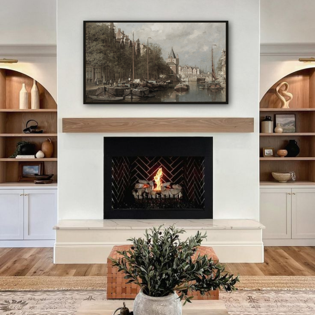 Samsung Frame TV Art | Vintage Cityscape Painting