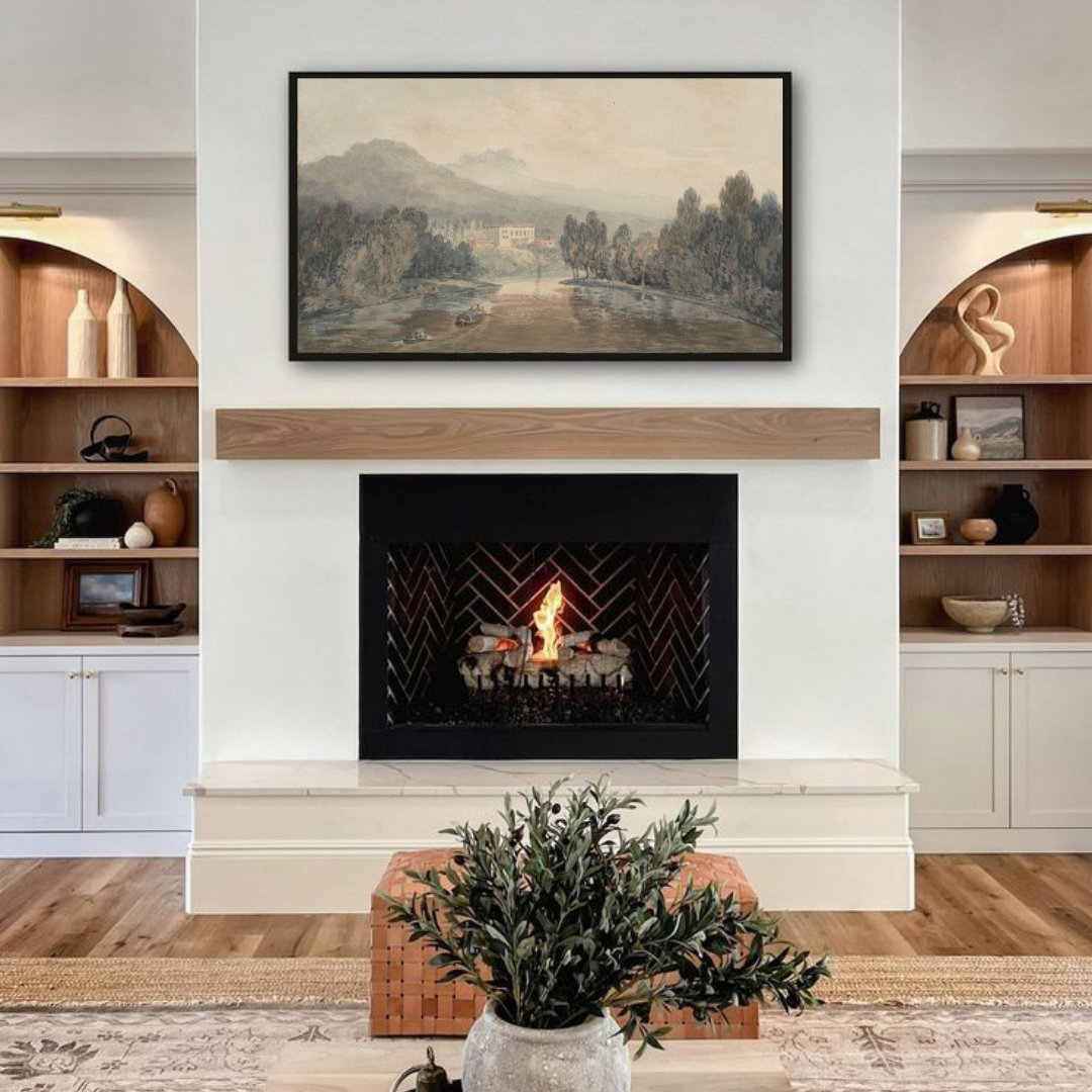 Samsung Frame TV Art | Vintage Landscape Watercolor Painting