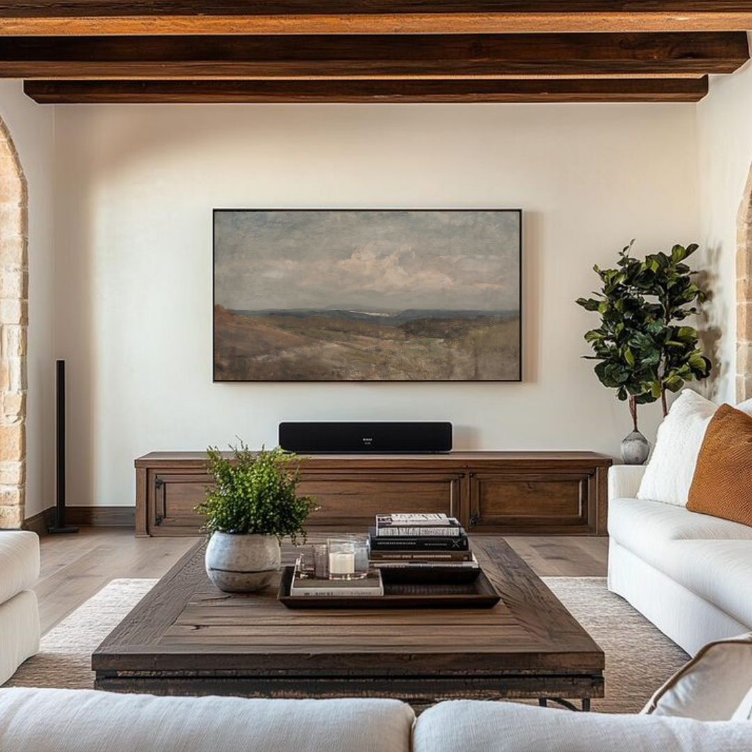 Samsung Frame Art TV | Vintage Muted Landscape Wall Art