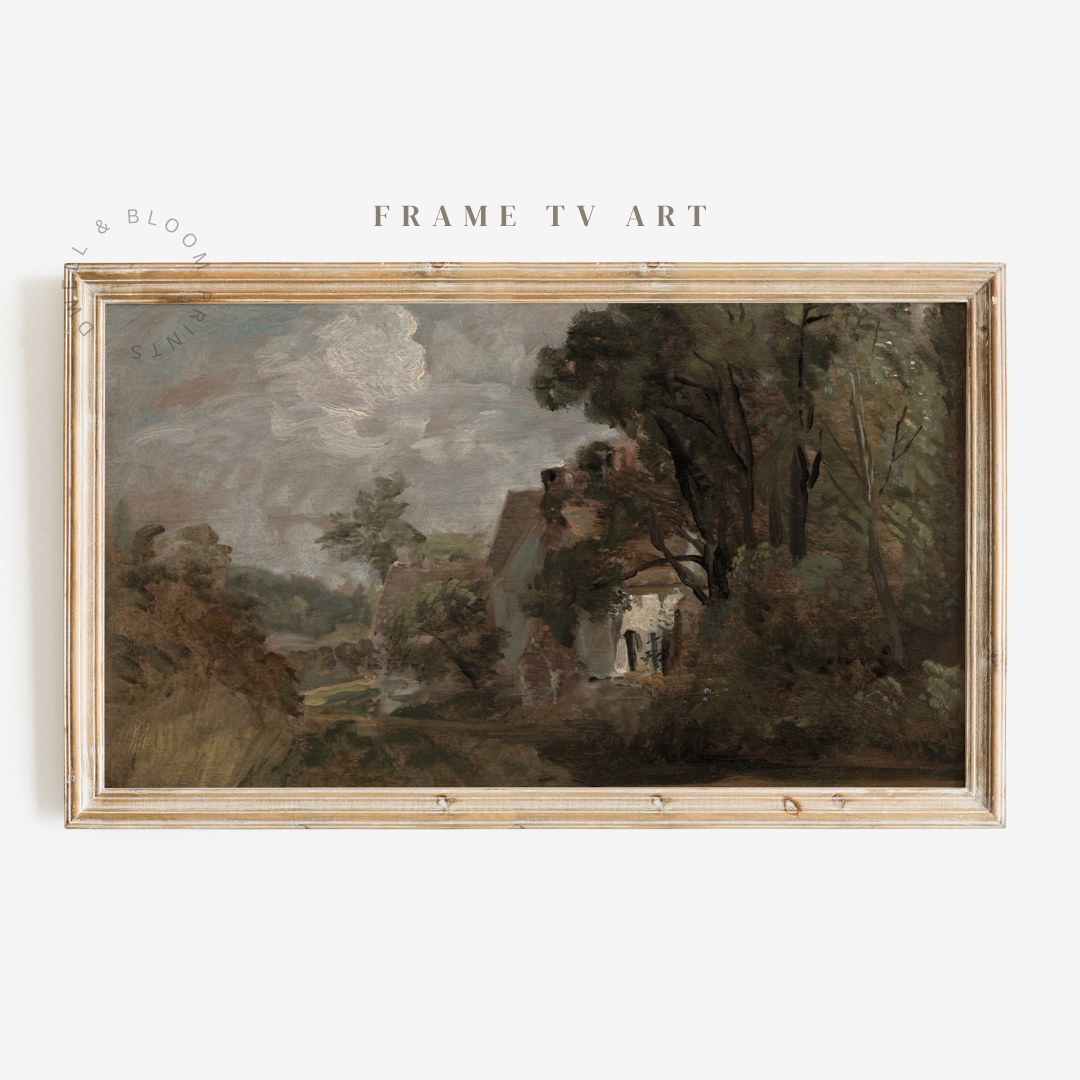 Samsung Frame TV Art | Vintage Cottage Landscape Painting