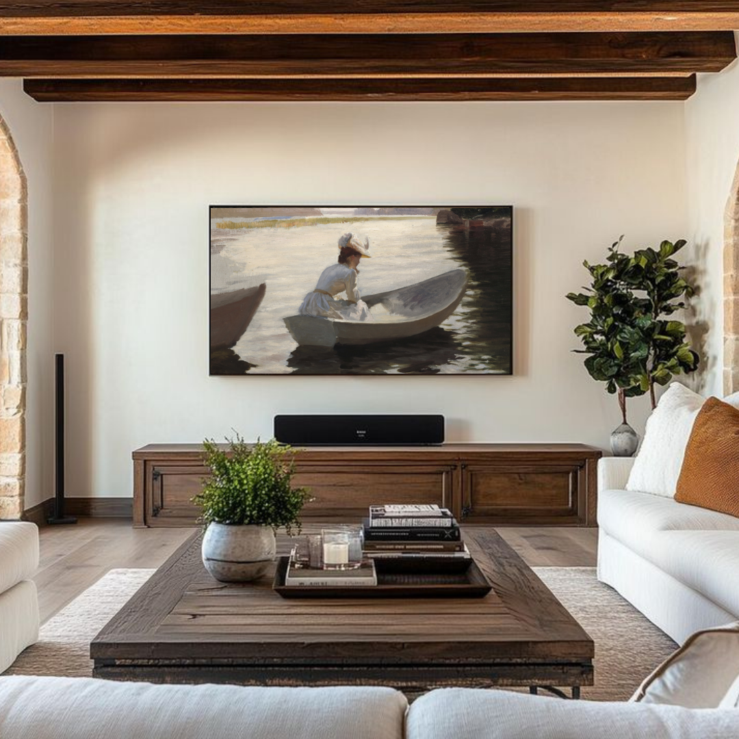 Samsung Frame TV Art | Vintage Coastal Painting