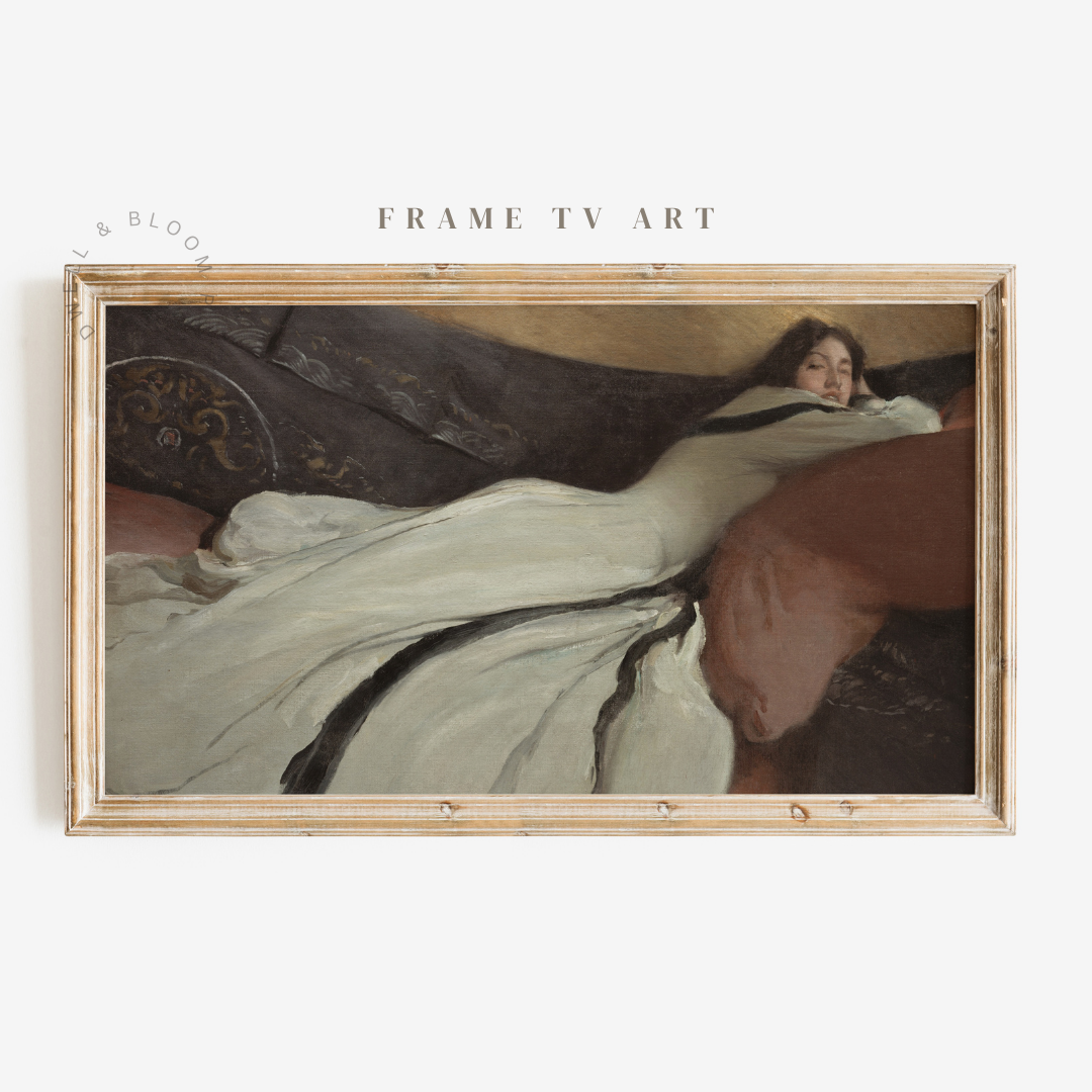 Samsung Frame TV Art | Vintage Moody Portrait Painting