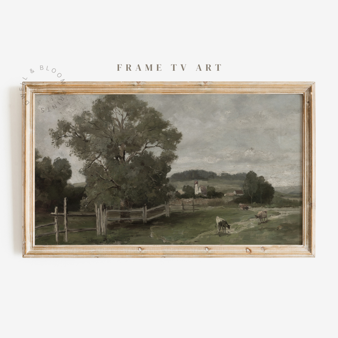 Samsung Frame TV Art | Vintage Countryside Landscape Painting