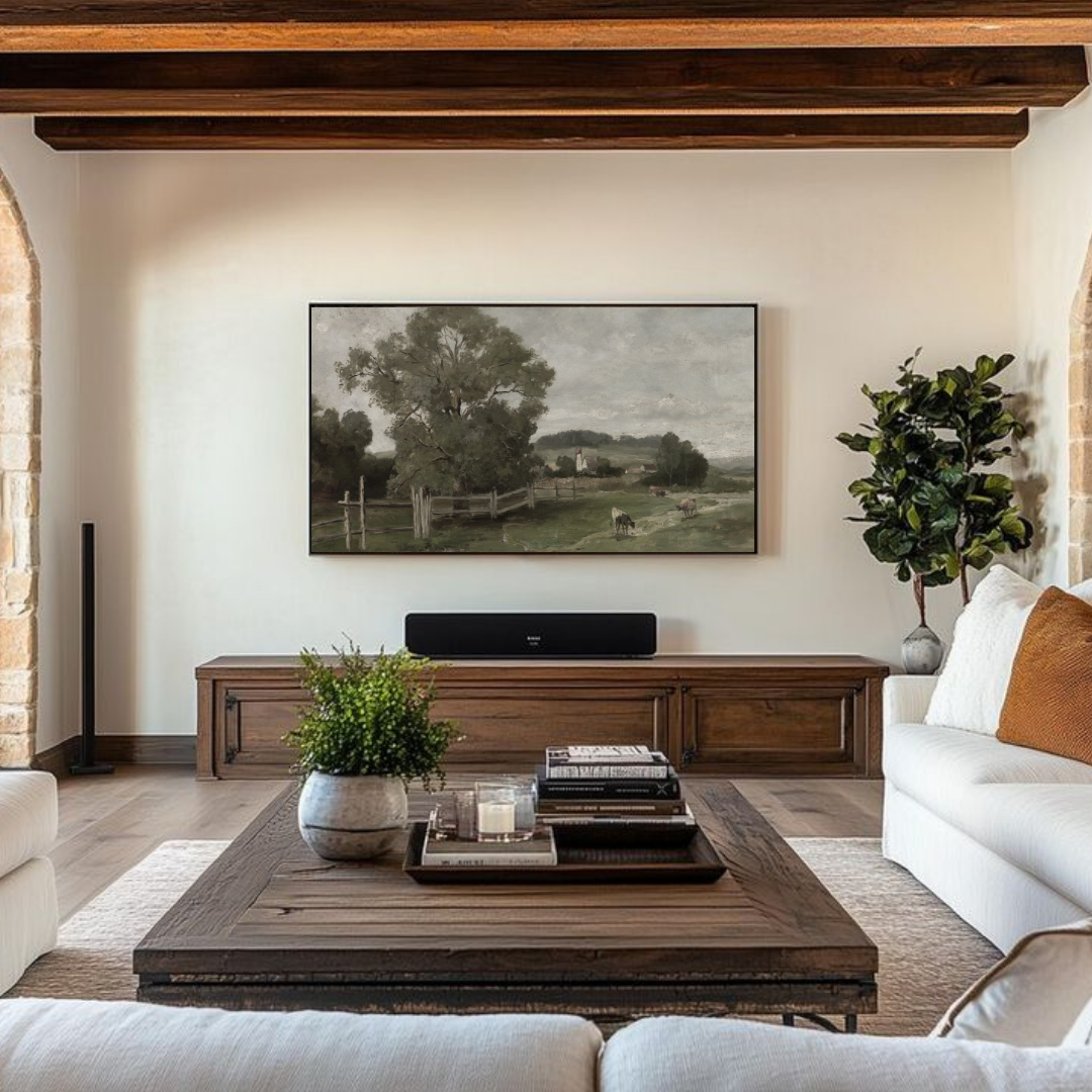 Samsung Frame TV Art | Vintage Countryside Landscape Painting