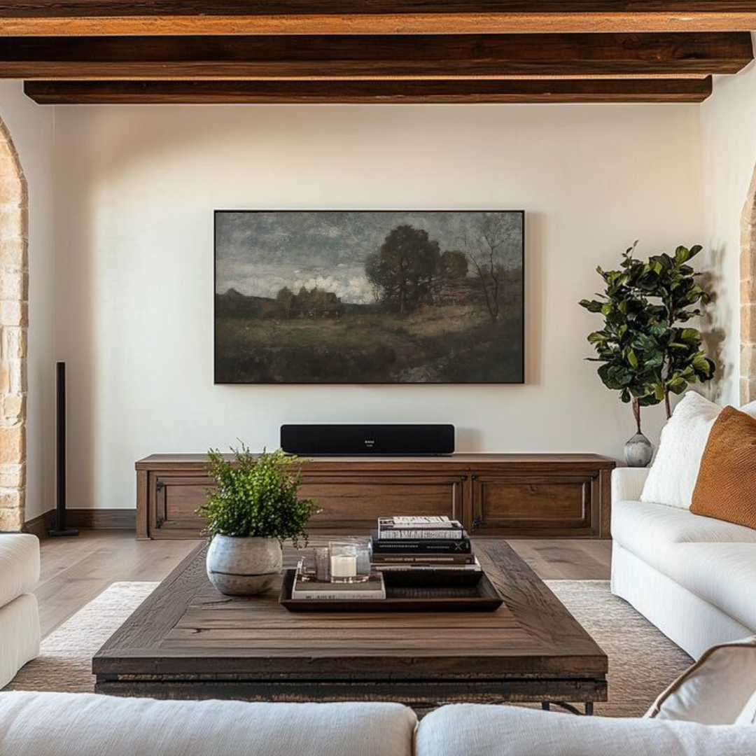 Samsung Frame TV Art | Vintage Moody Summer Landscape Painting