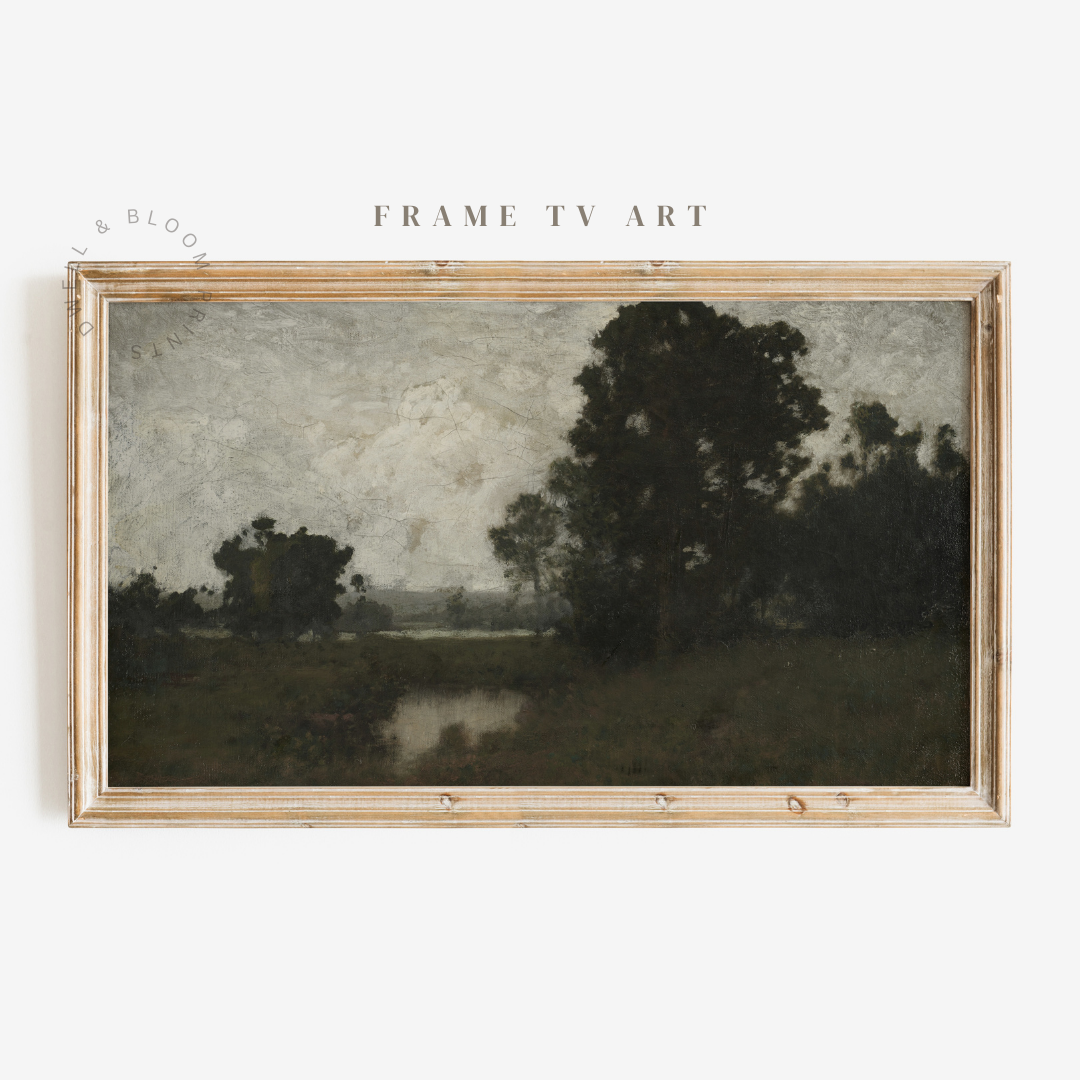 Samsung Frame TV Art | Vintage Moody Summer Landscape Painting