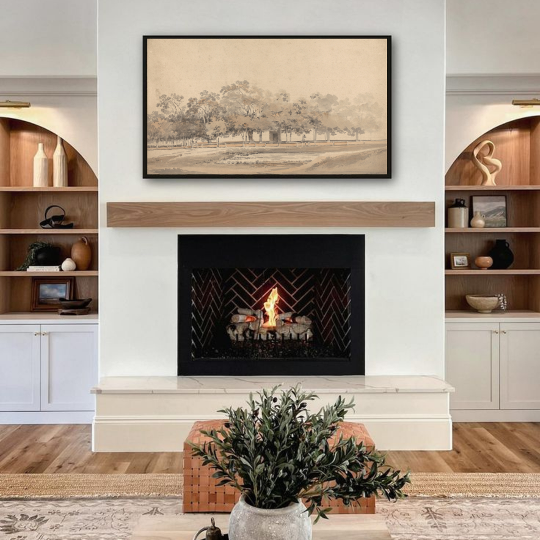 Samsung Frame TV Art | Vintage Neutral Landscape Art