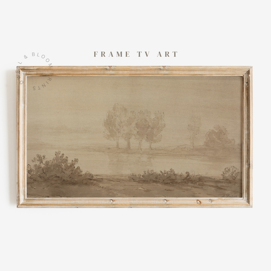 Samsung Frame TV Art | Vintage Neutral Landscape Art
