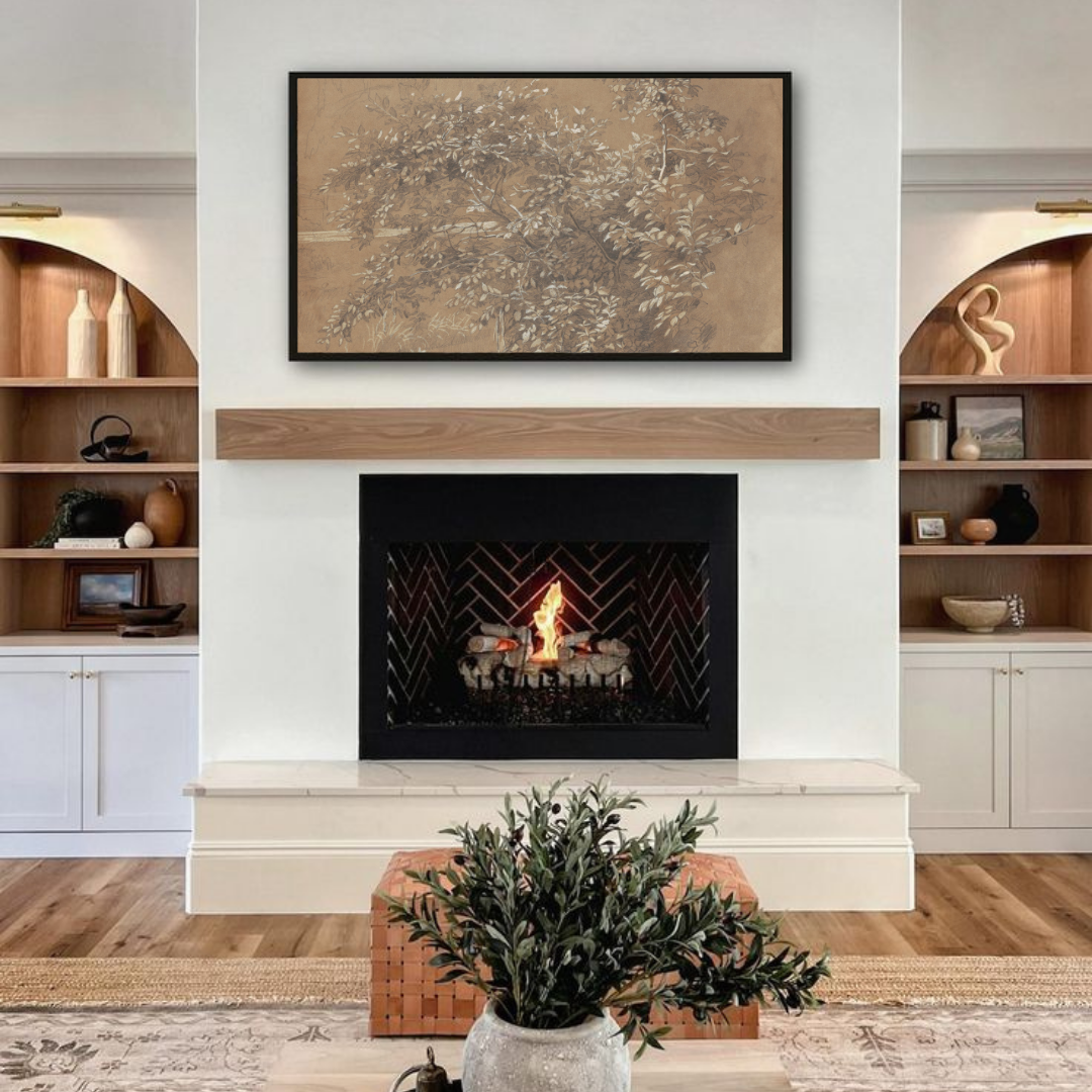 Samsung Frame TV Art | Vintage Floral Sketch Art