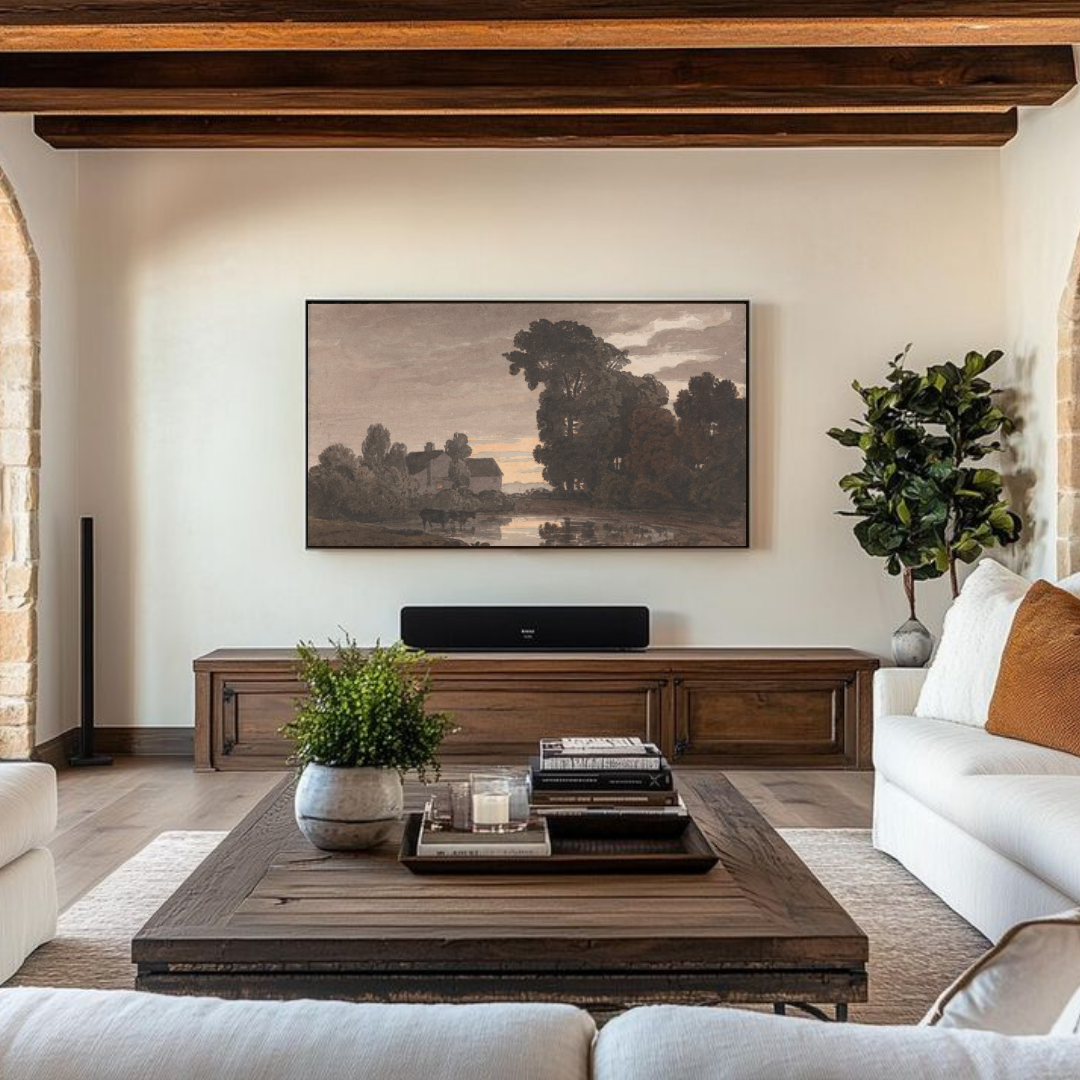 Samsung Frame TV Art | Vintage Moody Landscape Painting