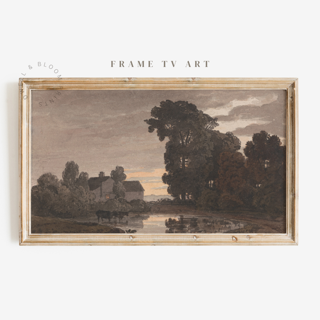 Samsung Frame TV Art | Vintage Moody Landscape Painting