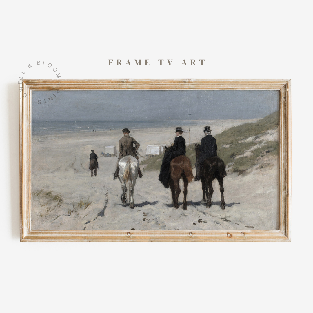 Samsung Frame TV Art | Vintage Beach Painting
