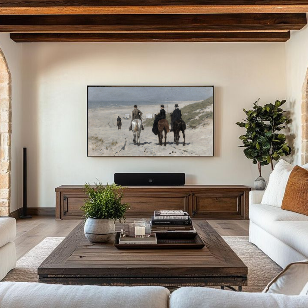 Samsung Frame TV Art | Vintage Beach Painting