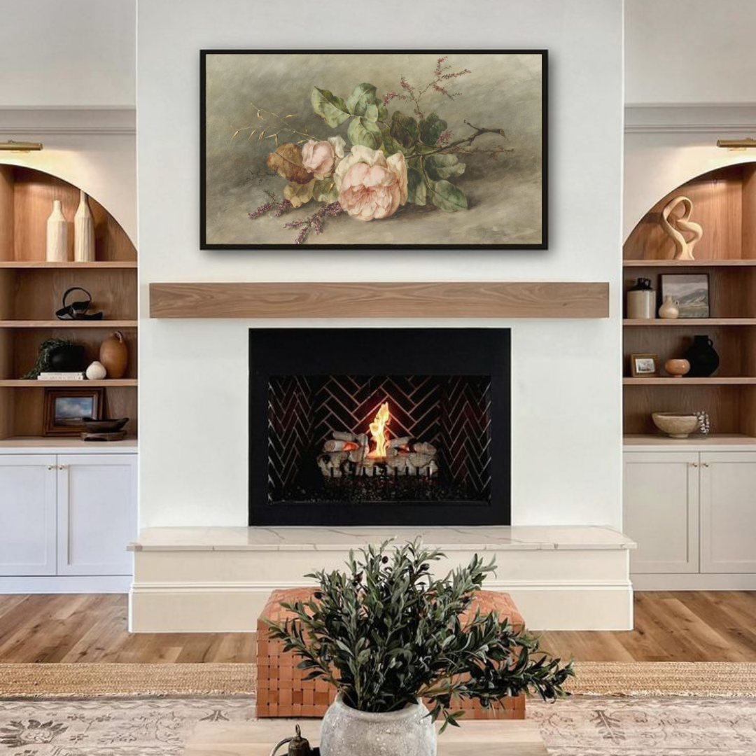 Samsung Frame TV Art | Vintage Floral Painting