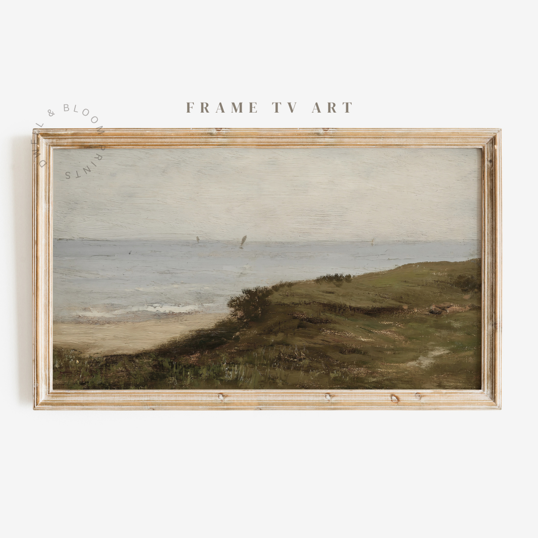 Samsung Frame TV Art | Vintage Coastal Painting