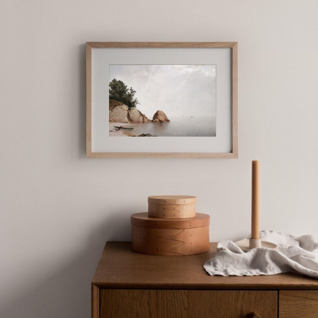 Vintage Coastal Oil Painting | Vintage Seascape Wall Art