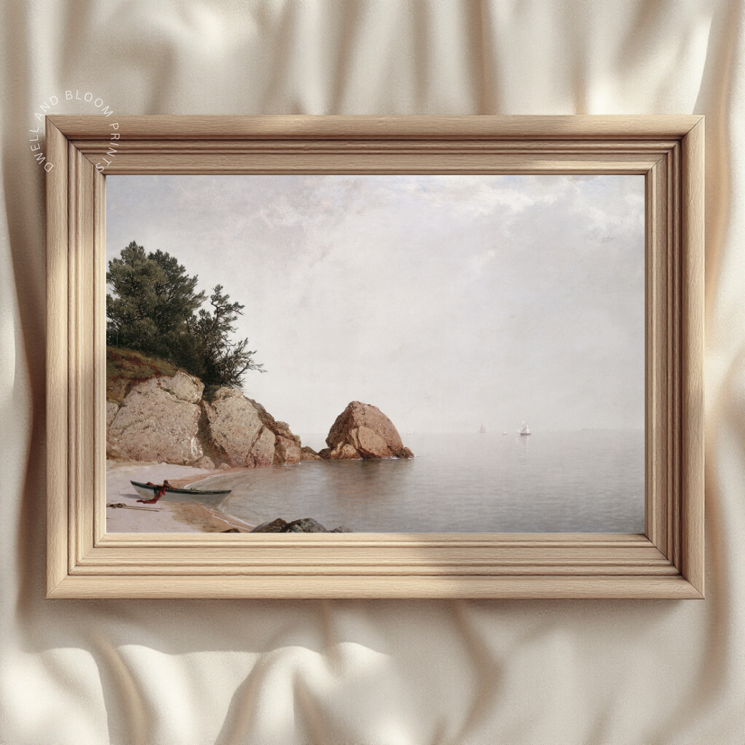 Vintage Coastal Oil Painting | Vintage Seascape Wall Art