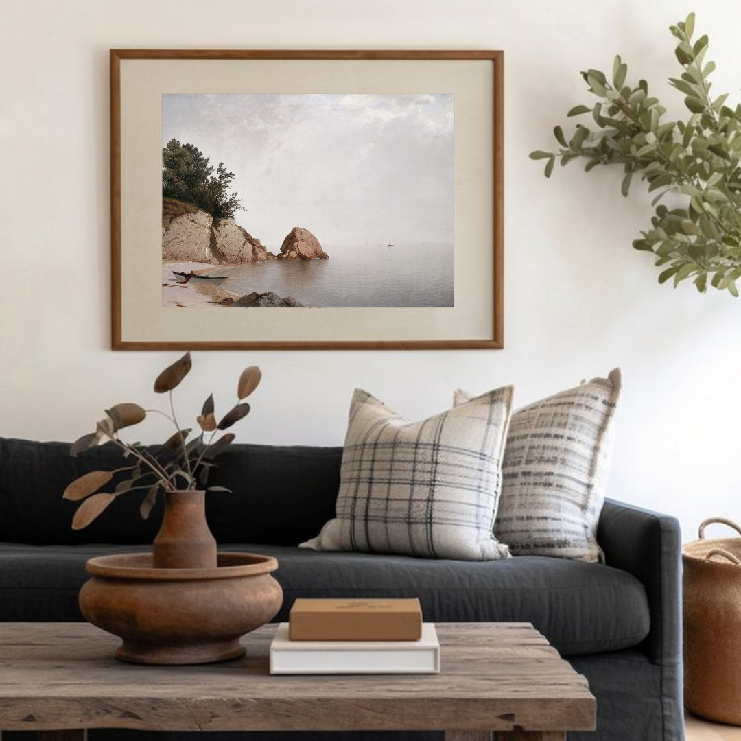 Vintage Coastal Oil Painting | Vintage Seascape Wall Art