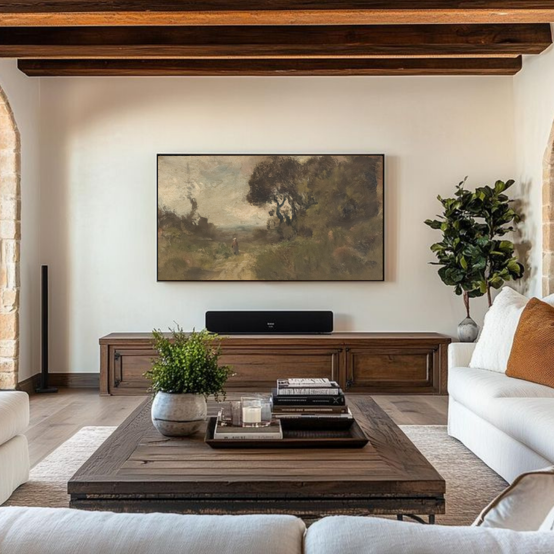 Samsung Frame Art Tv | Moody Vintage Landscape Painting