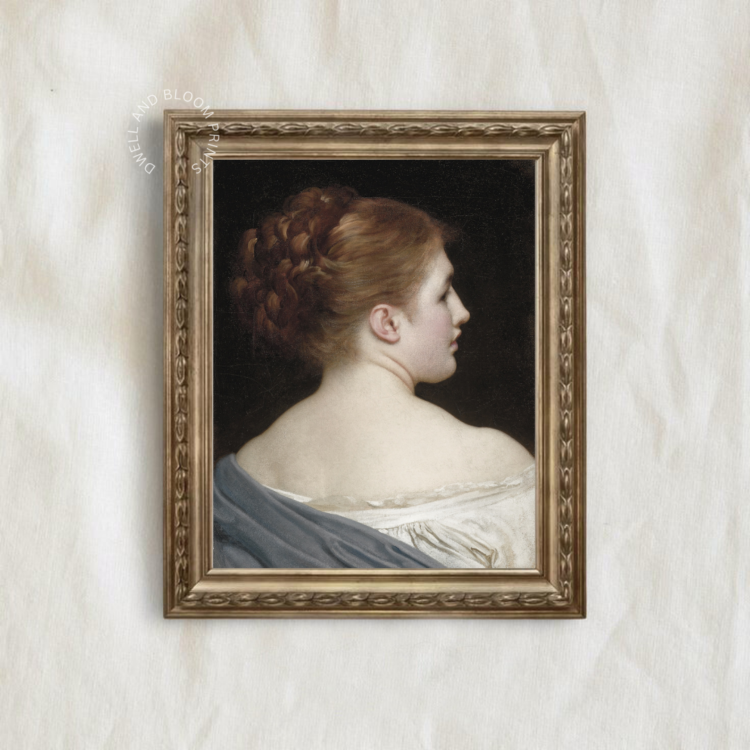 Vintage Woman Portrait Painting | Vintage Female Wall Art