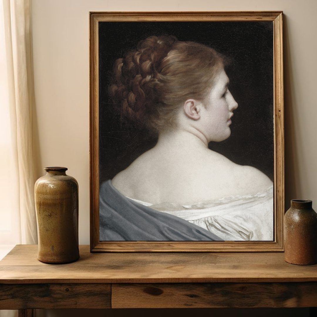 Vintage Woman Portrait Painting | Vintage Female Wall Art