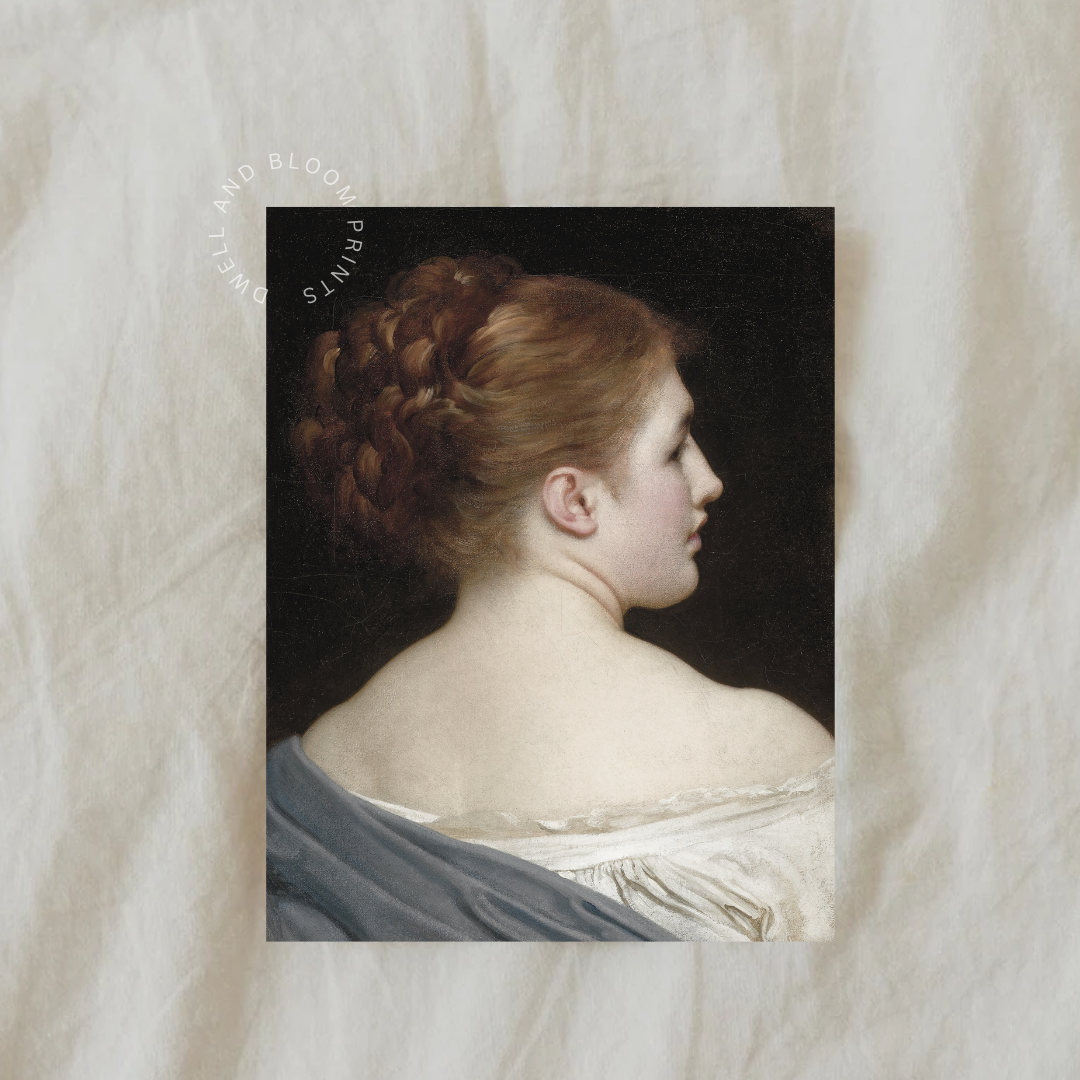 Vintage Woman Portrait Painting | Vintage Female Wall Art