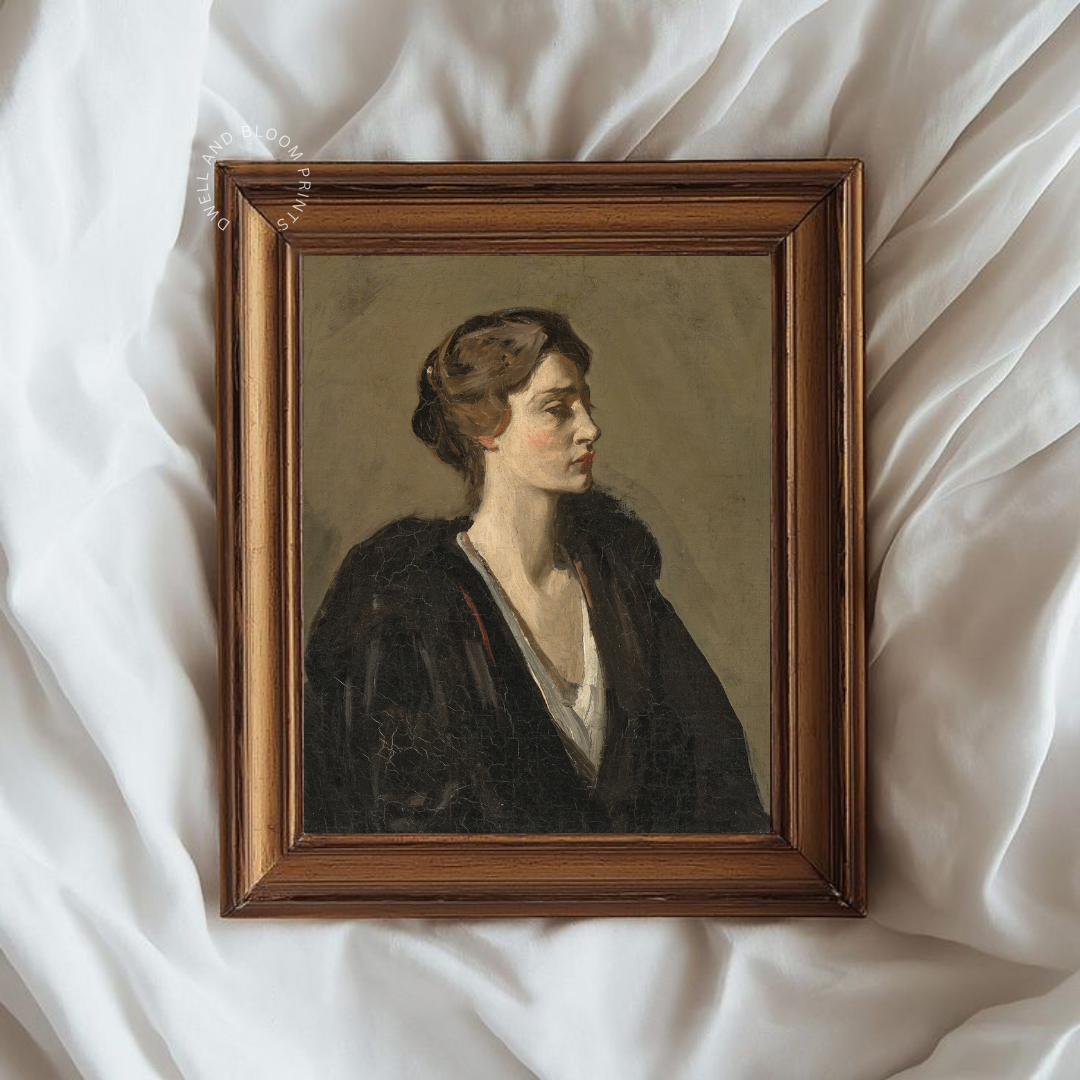 Vintage Woman Portrait Printable Wall Art | Vintage Woman Portrait Painting