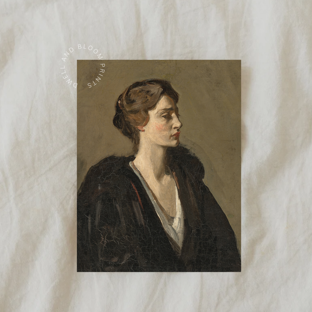 Vintage Woman Portrait Printable Wall Art | Vintage Woman Portrait Painting