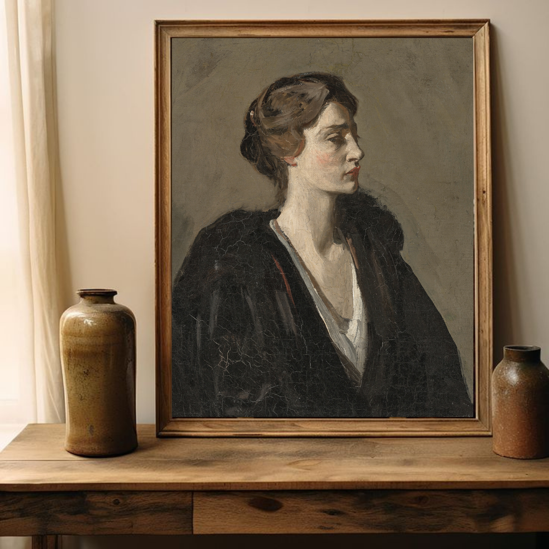 Vintage Woman Portrait Printable Wall Art | Vintage Woman Portrait Painting