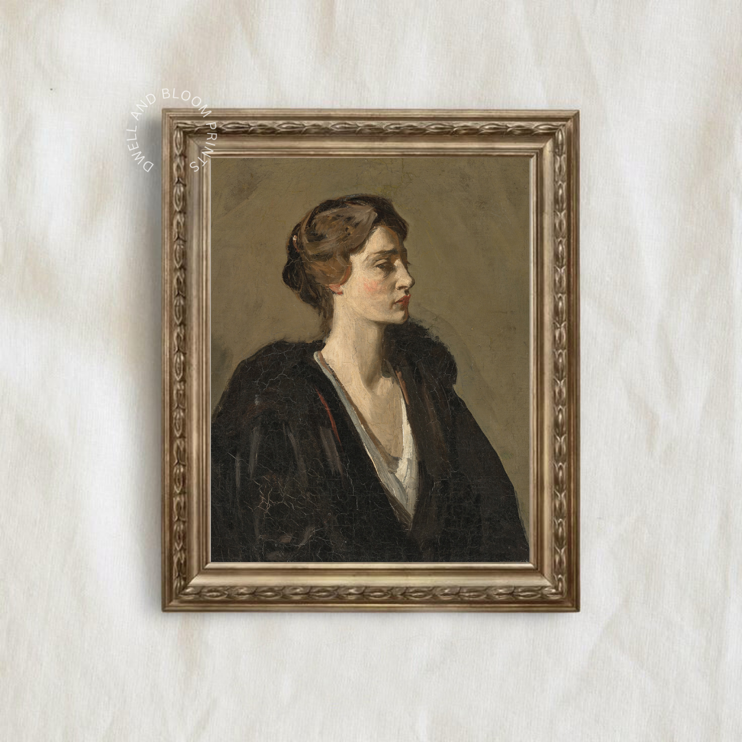 Vintage Woman Portrait Printable Wall Art | Vintage Woman Portrait Painting