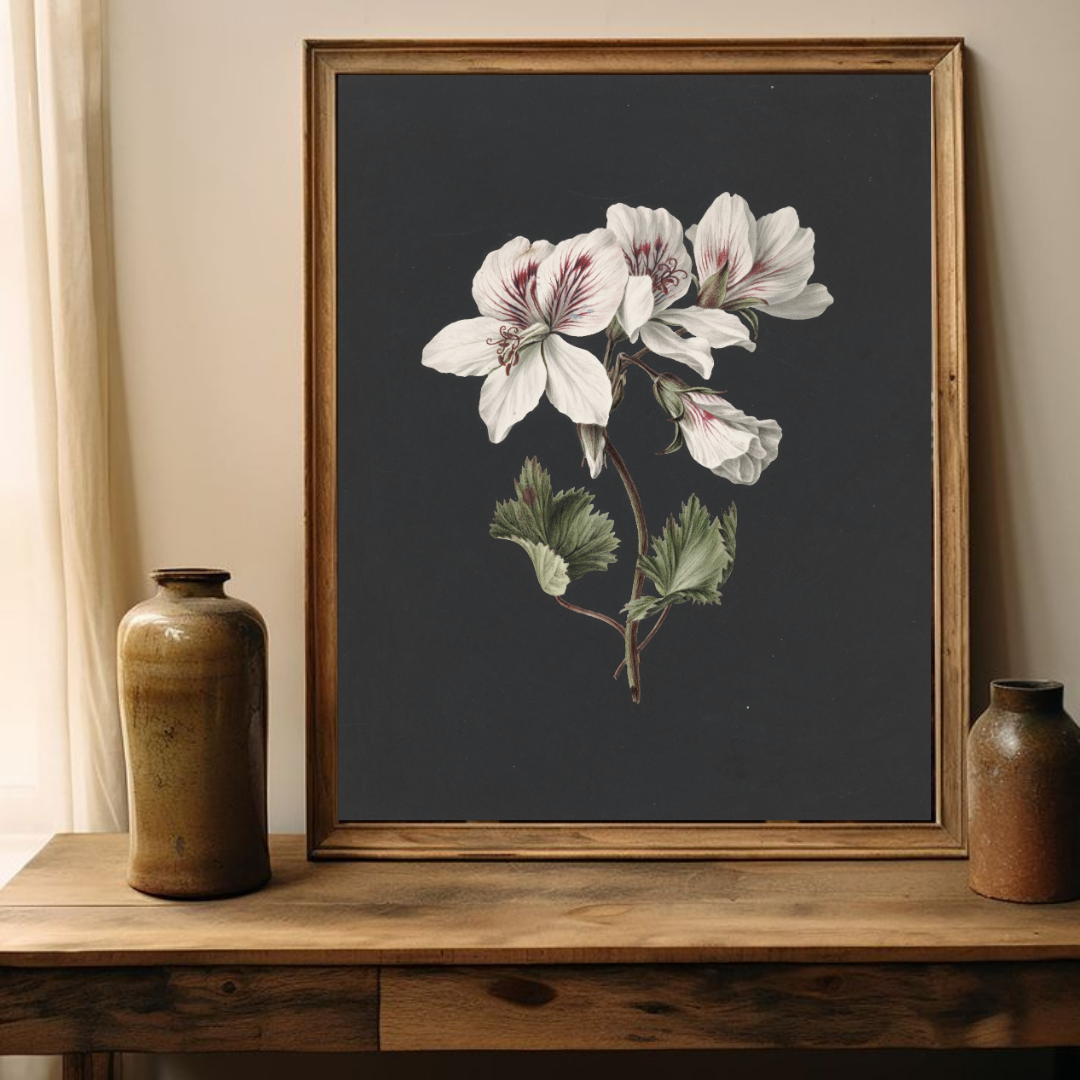Moody Vintage Botanical Art Print | Antique Botanical Wall Decor