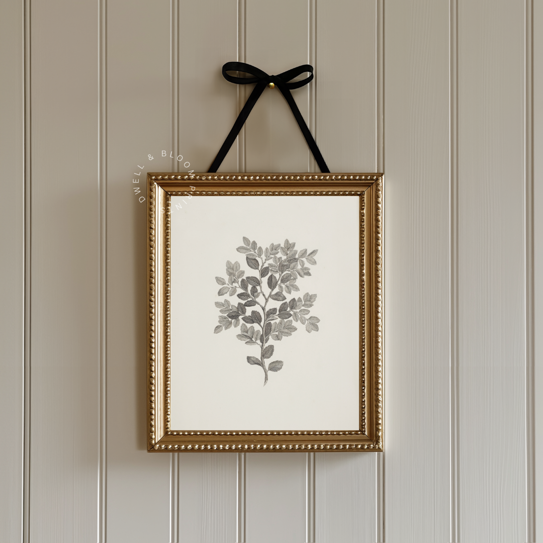 Vintage Neutral Botanical Art Print | Antique Botanical Wall Art