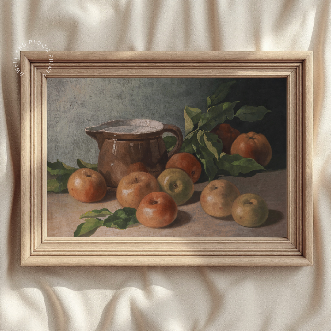 Vintage Still Life Painting | Farmhouse Kitchen Wall Art