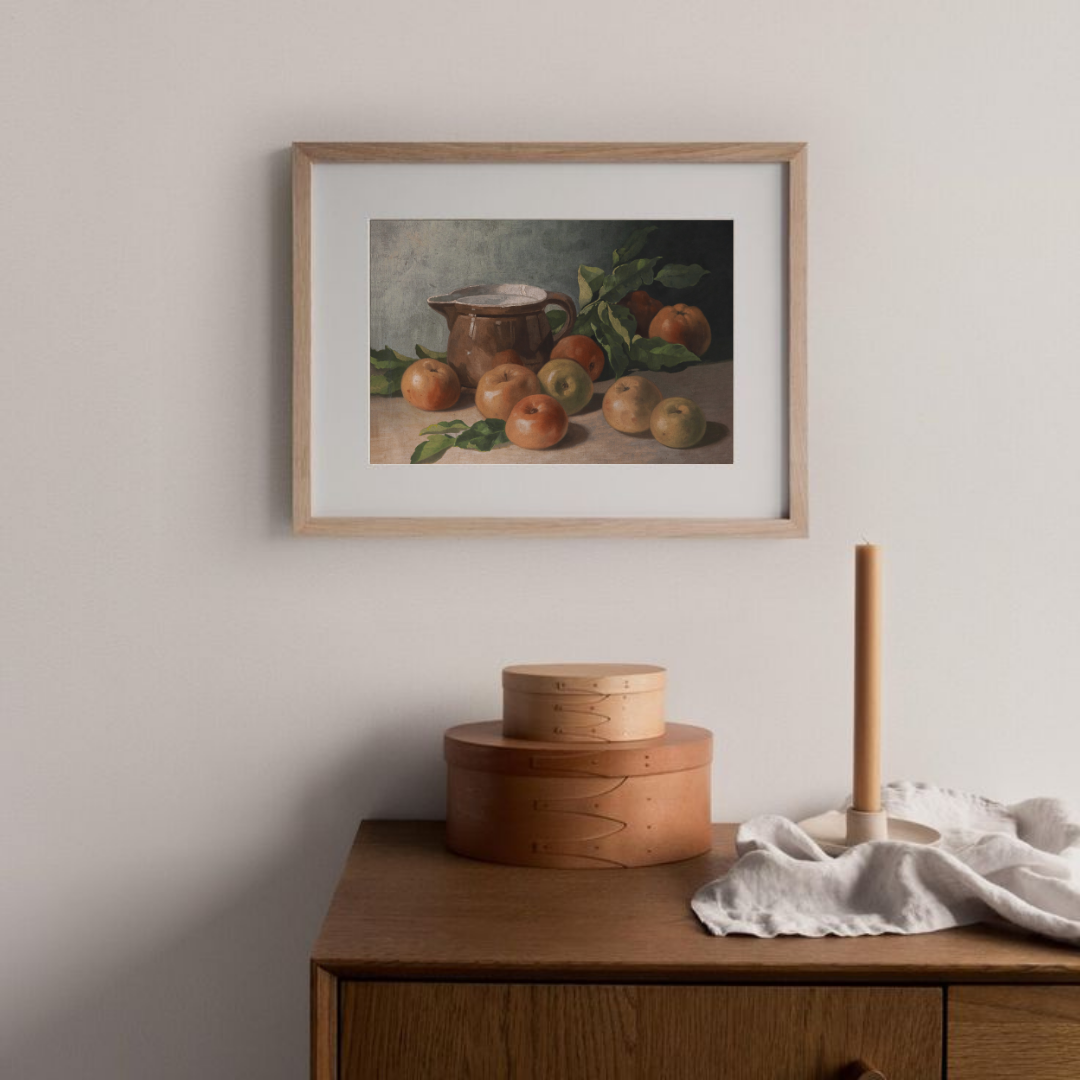 Vintage Still Life Painting | Farmhouse Kitchen Wall Art