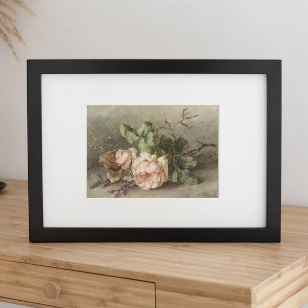 Vintage Floral Art Print | Vintage Roses Painting 