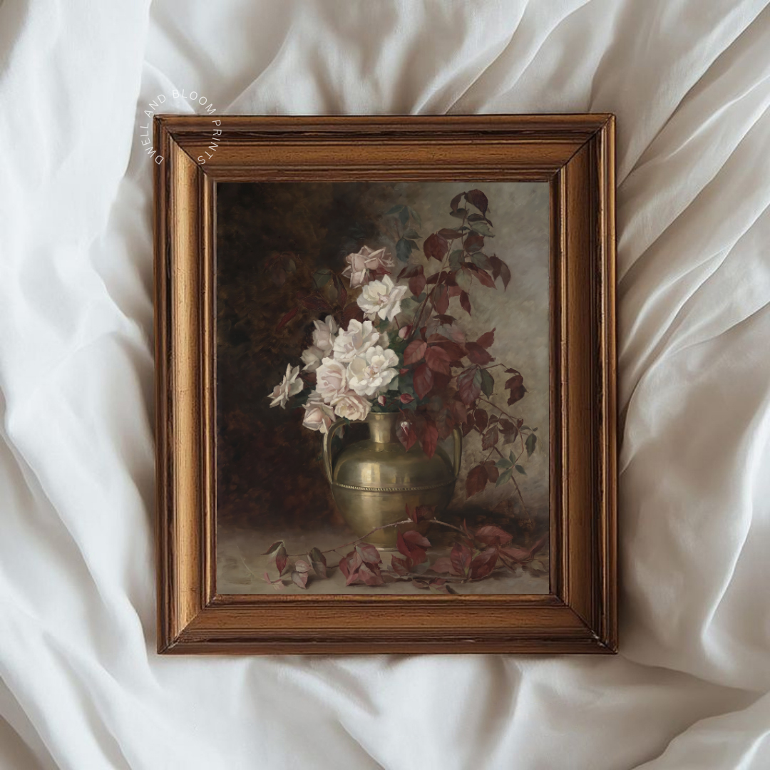 Vintage Floral Art Print | Vintage Flowers Painting