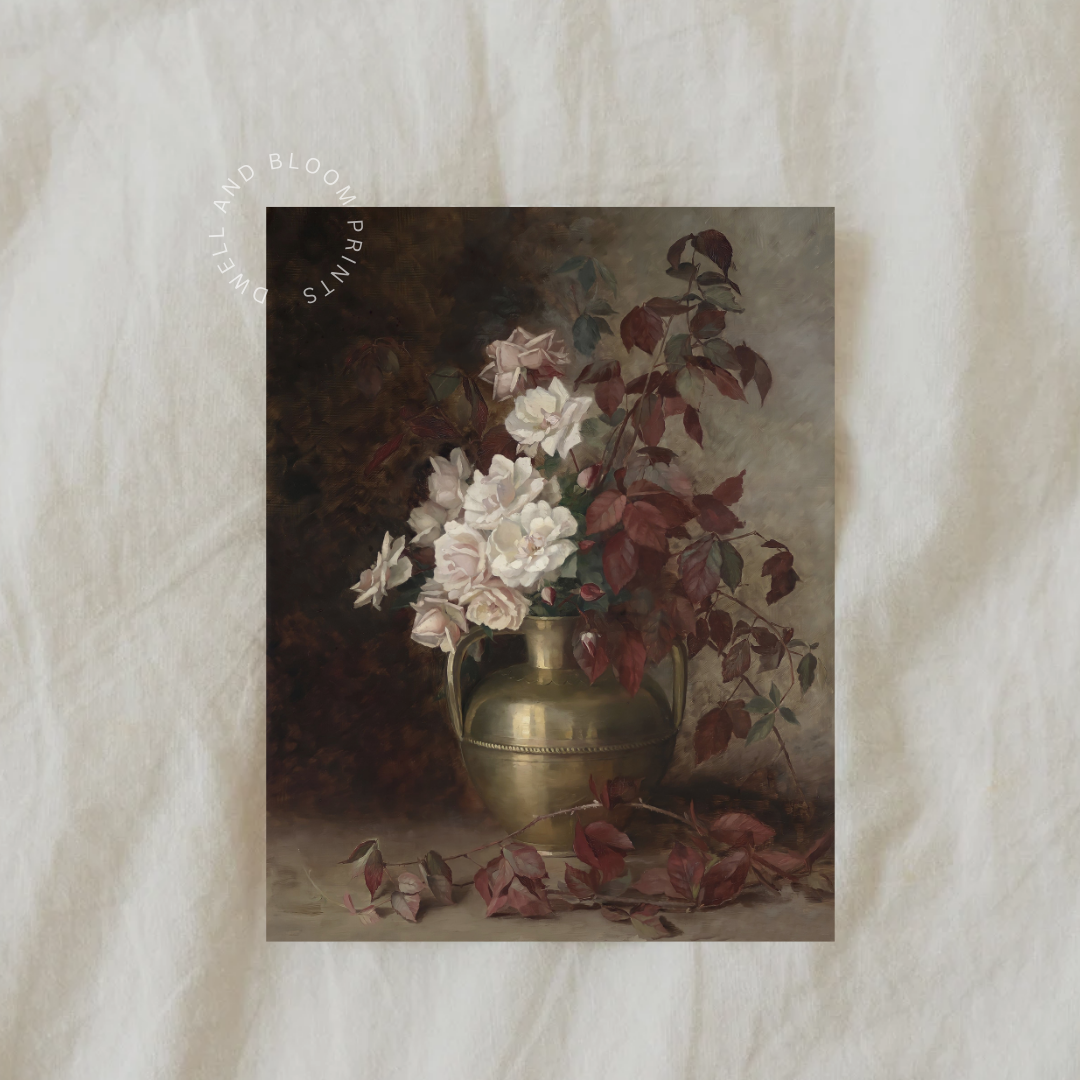 Vintage Floral Art Print | Vintage Flowers Painting
