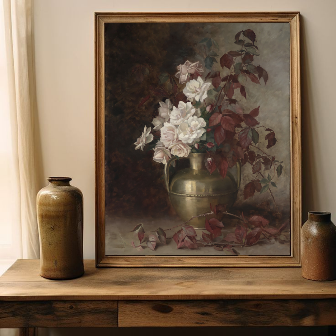Vintage Floral Art Print | Vintage Flowers Painting