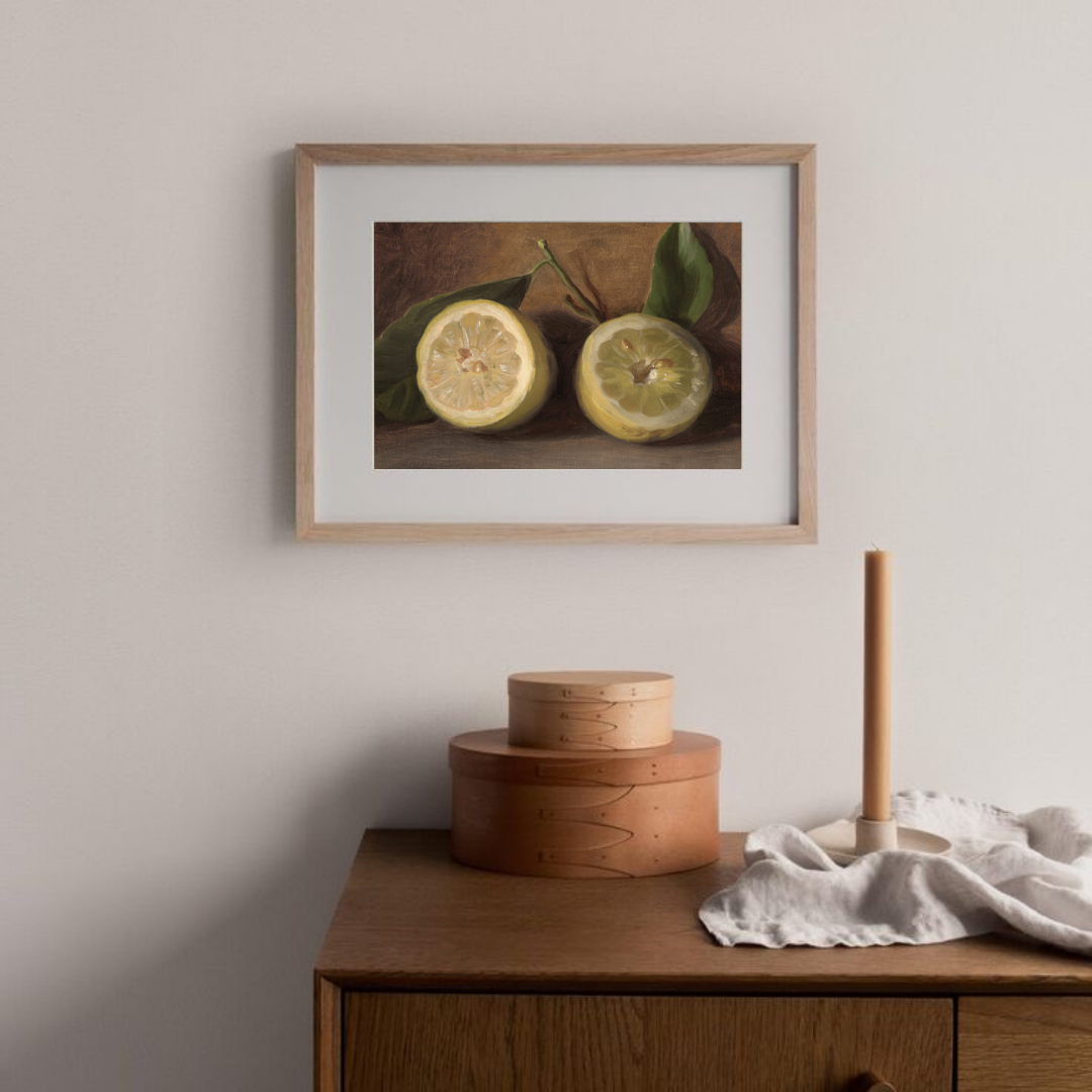Vintage Farmhouse Kitchen Wall Decor | Vintage Lemon Painting