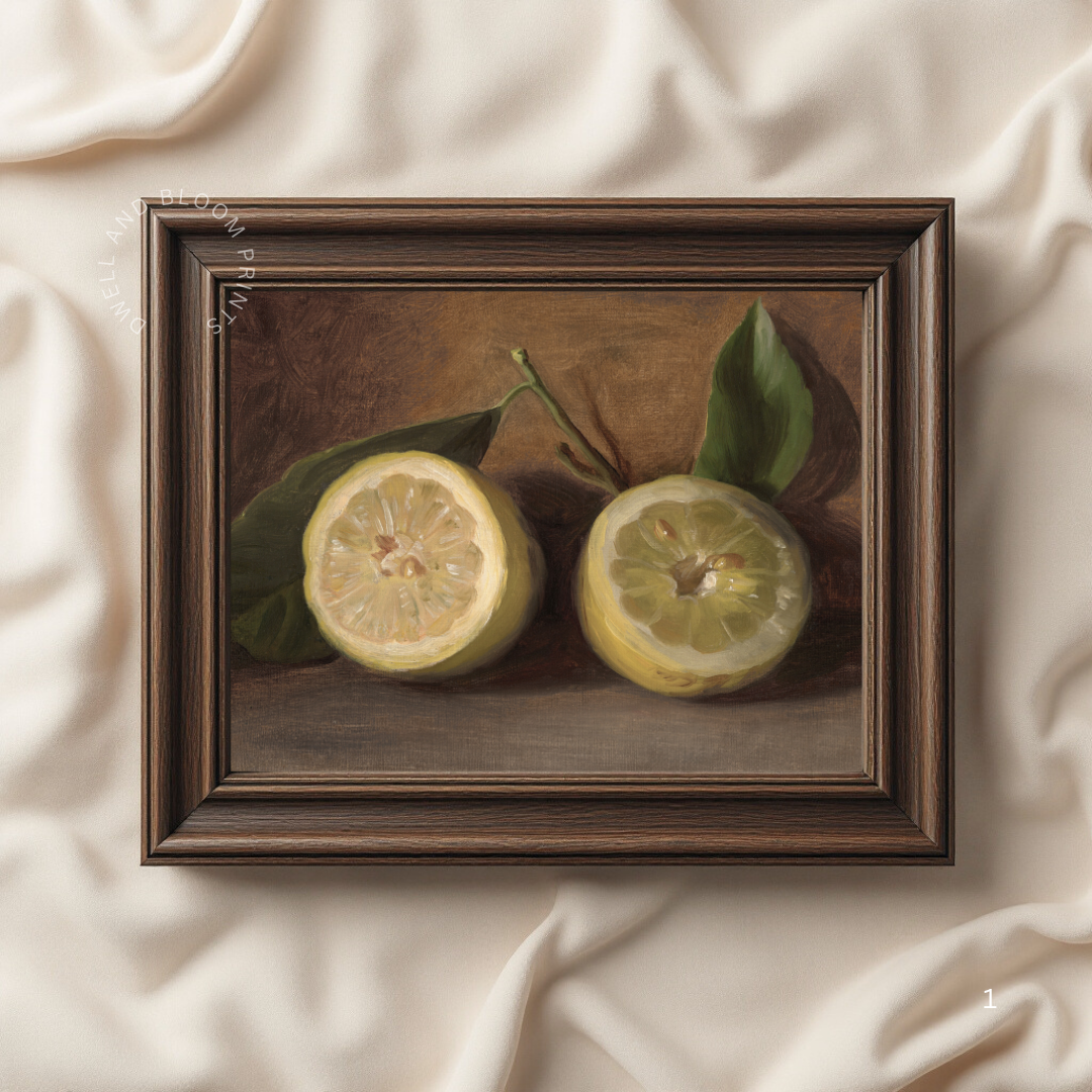 Vintage Farmhouse Kitchen Wall Decor | Vintage Lemon Painting