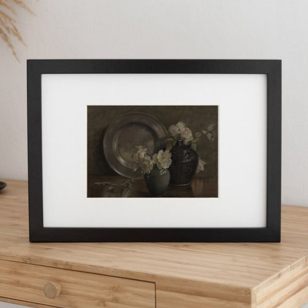 Moody Vintage Still Life Painting | Vintage Farmhouse Kitchen Art Print